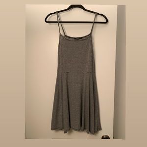 Forever 21 Grey and Black Striped Skater Dress